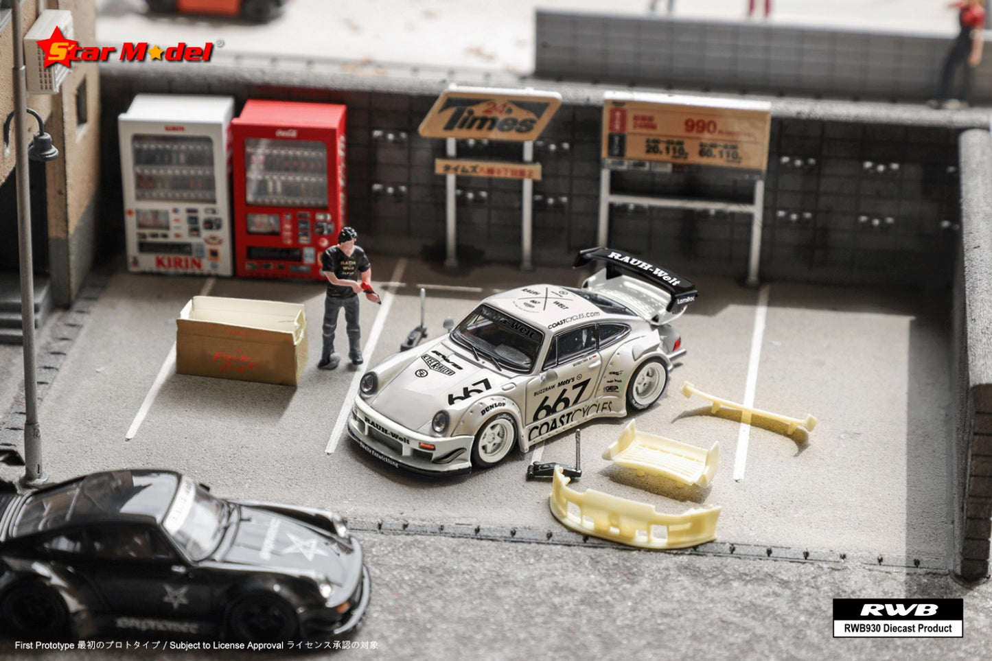 Star Model 1/64 Porsche 911 RWB 930 GT Wing