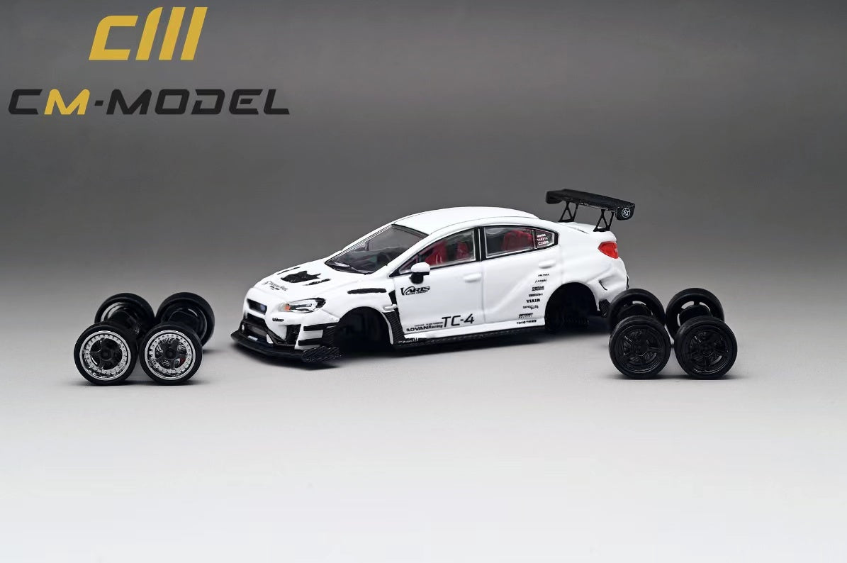 CM Model 1/64 Subaru WRX STI (VAB) Varis Widebody in White