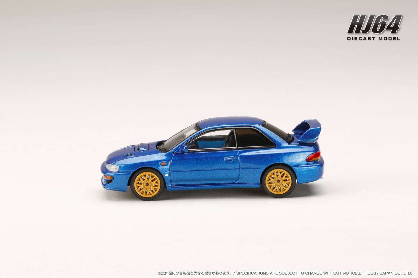 Hobby Japan 1/64 Subaru Impreza 22B STi Version (GC8改) Type UK Version in Sonic Blue Mica