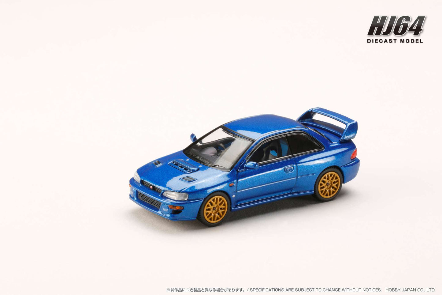 Hobby Japan 1/64 Subaru Impreza 22B STi Version (GC8改) Type UK Version in Sonic Blue Mica