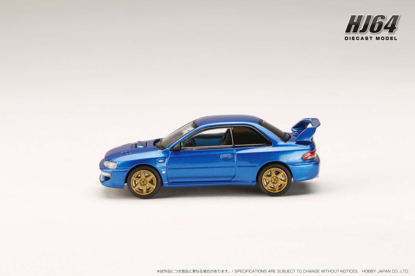 Hobby Japan 1/64 Subaru Impreza 22B STi Version (GC8改) Euro Customized Version in Sonic Blue Mica