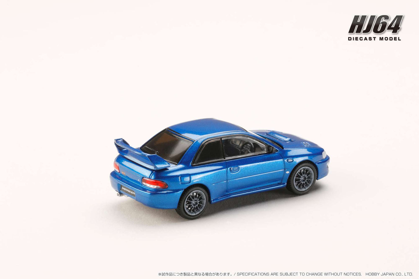 Hobby Japan 1/64 Subaru Impreza 22B STi Version (GC8改) Euro Customized Version in Sonic Blue Mica