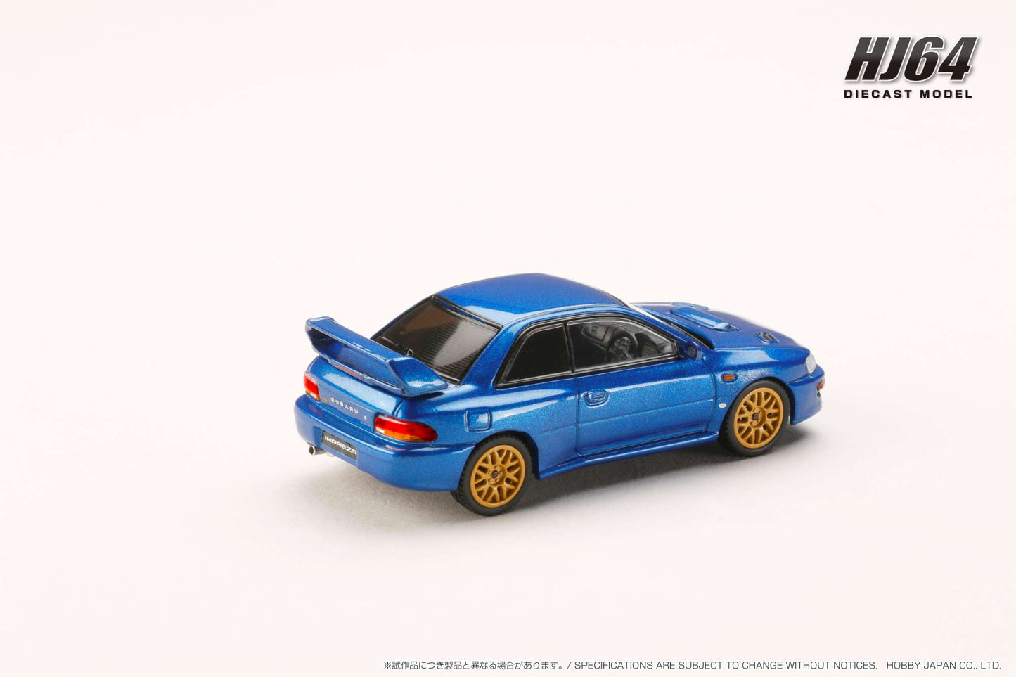 Hobby Japan 1/64 Subaru Impreza 22B STi Version (GC8改) Type UK Version in Sonic Blue Mica