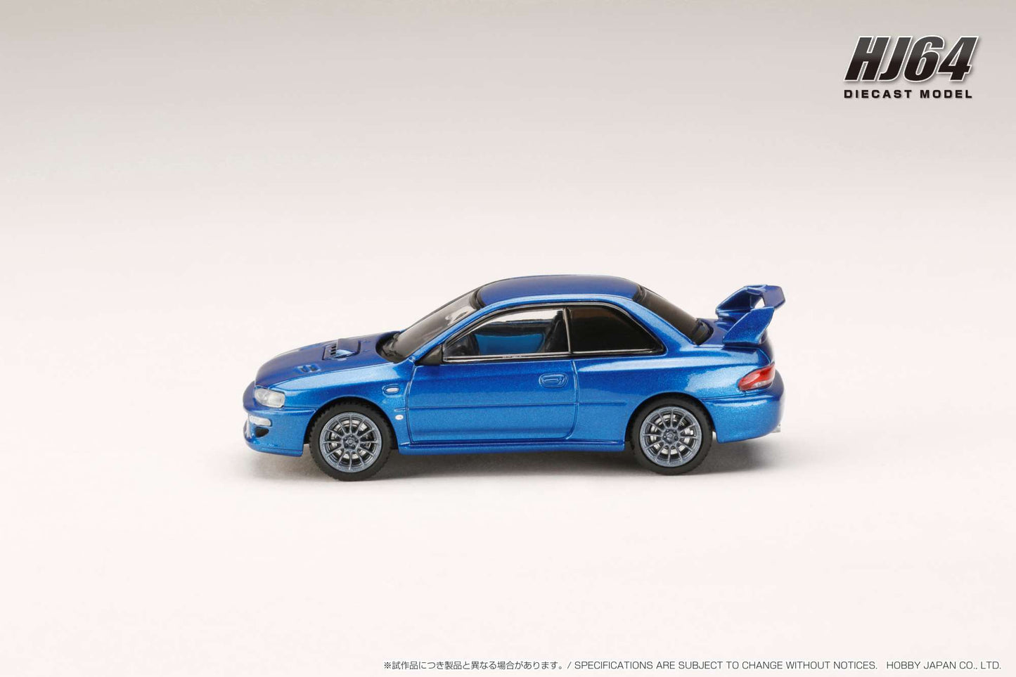 Hobby Japan 1/64 Subaru Impreza 22B STi Version (GC8改) Euro Customized Version in Sonic Blue Mica