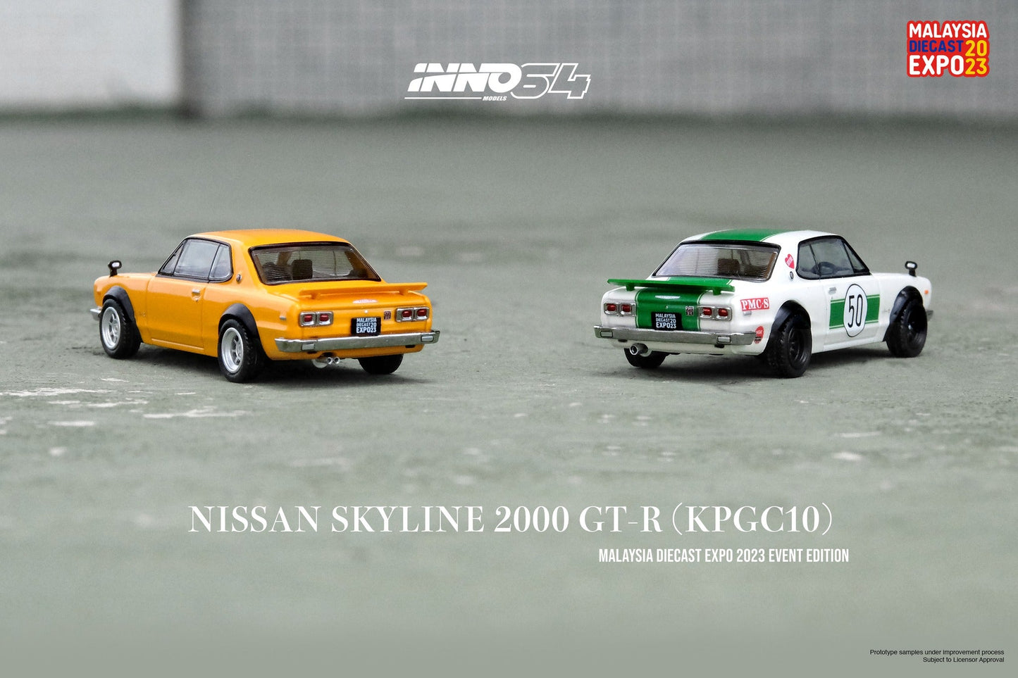 Inno64 1/64 Nissan Skyline 2000 GT-R (KPGC10) in Orange - Malaysia Diecast Expo 2023