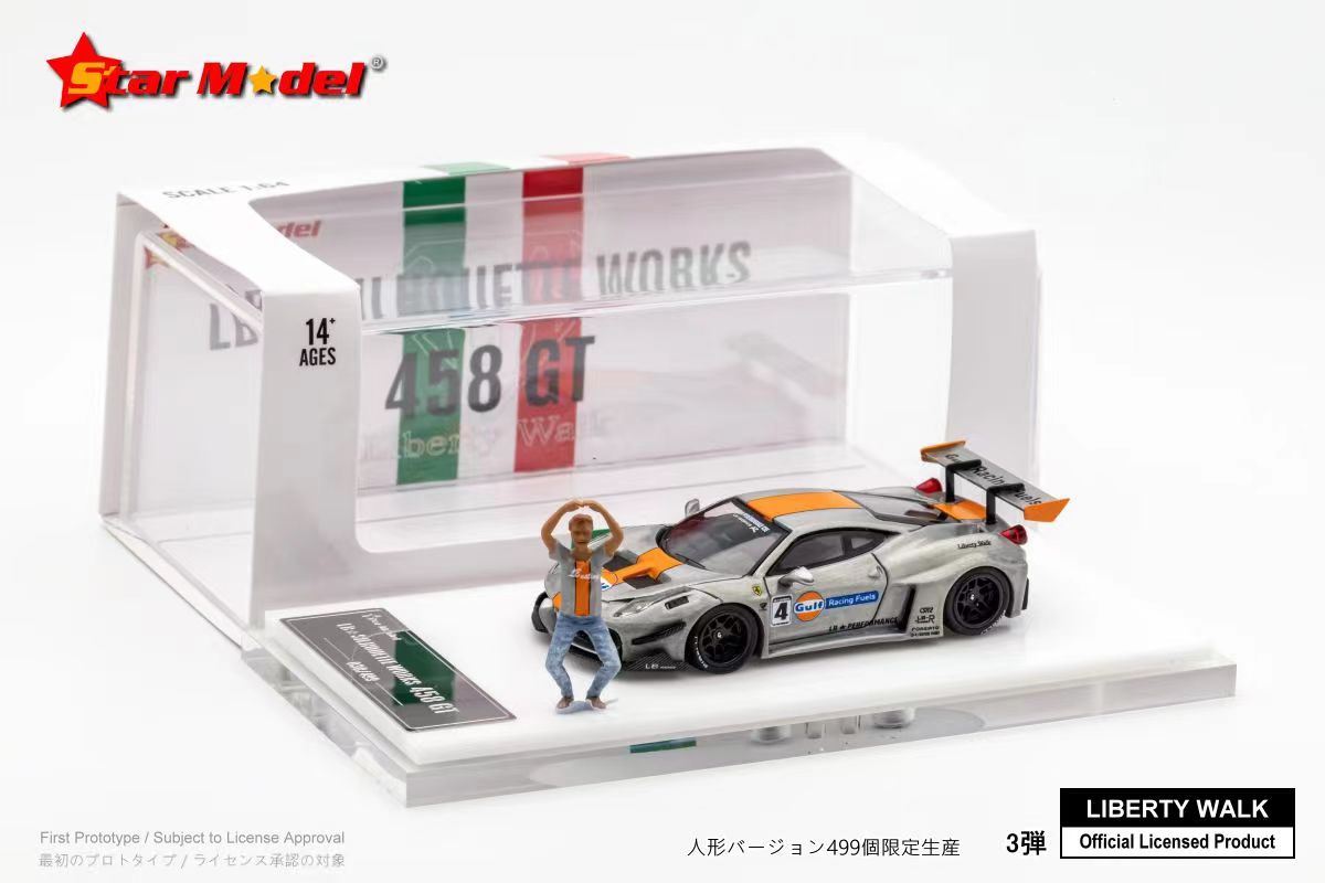 Star Model 1/64 LBWK LB-Silhouette WORKS Ferrari 458GT in Raw Gulf Livery