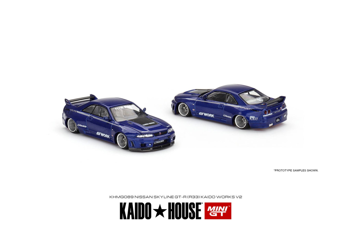 Mini GT x Kaido House Nissan Skyline GT-R (R33) Kaido Works V2 in Blue