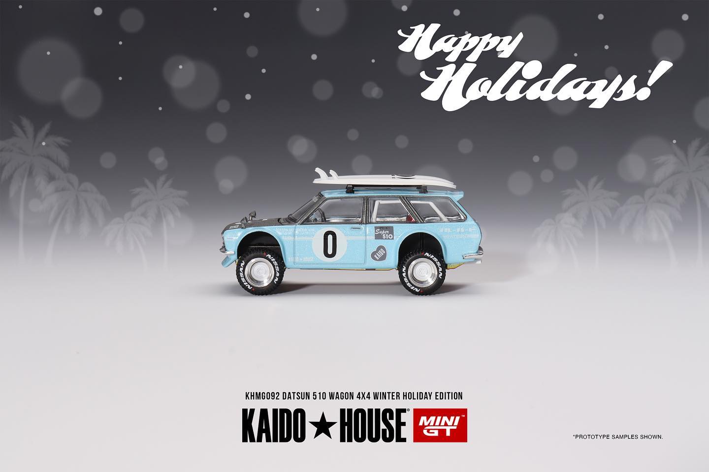 Mini GT x Kaido House Datsun 510 Wagon 4x4 Winter Holiday Edition