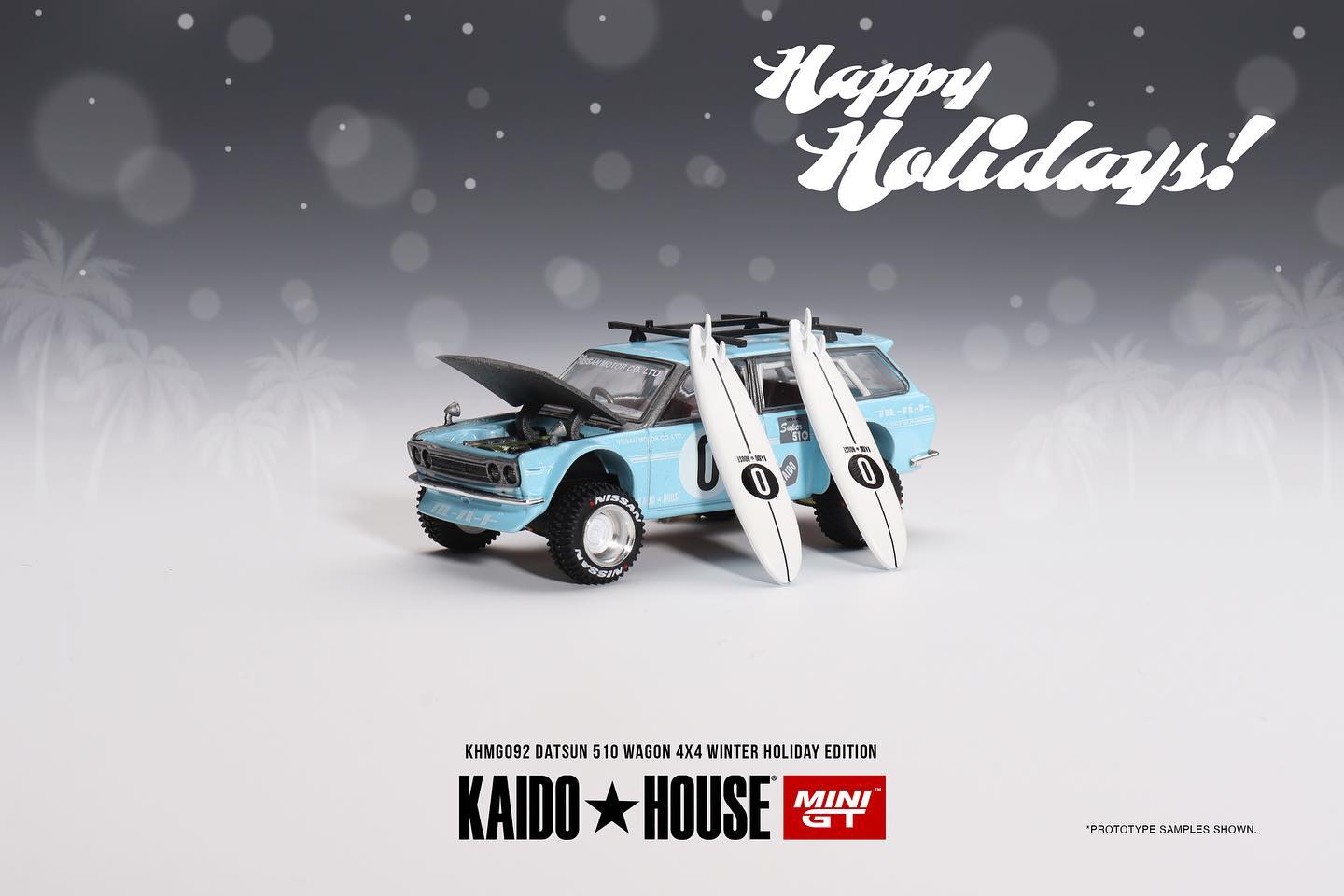 Mini GT x Kaido House Datsun 510 Wagon 4x4 Winter Holiday Edition