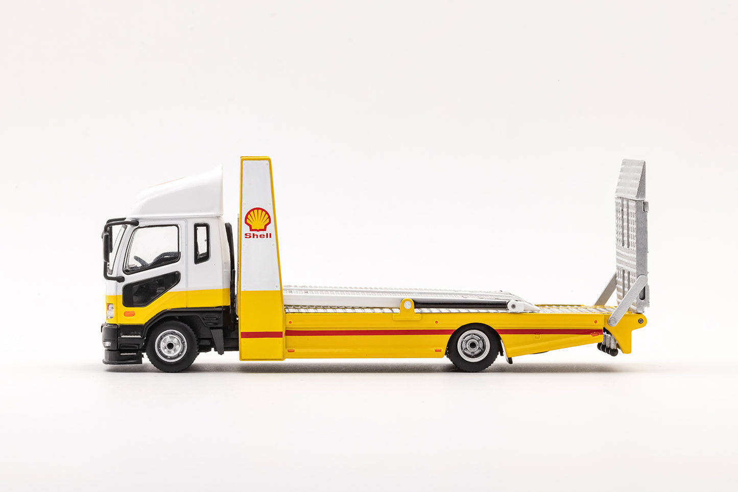 GCD 1/64 Mitsubishi Fuso Double Decker Transport Truck in Shell Livery