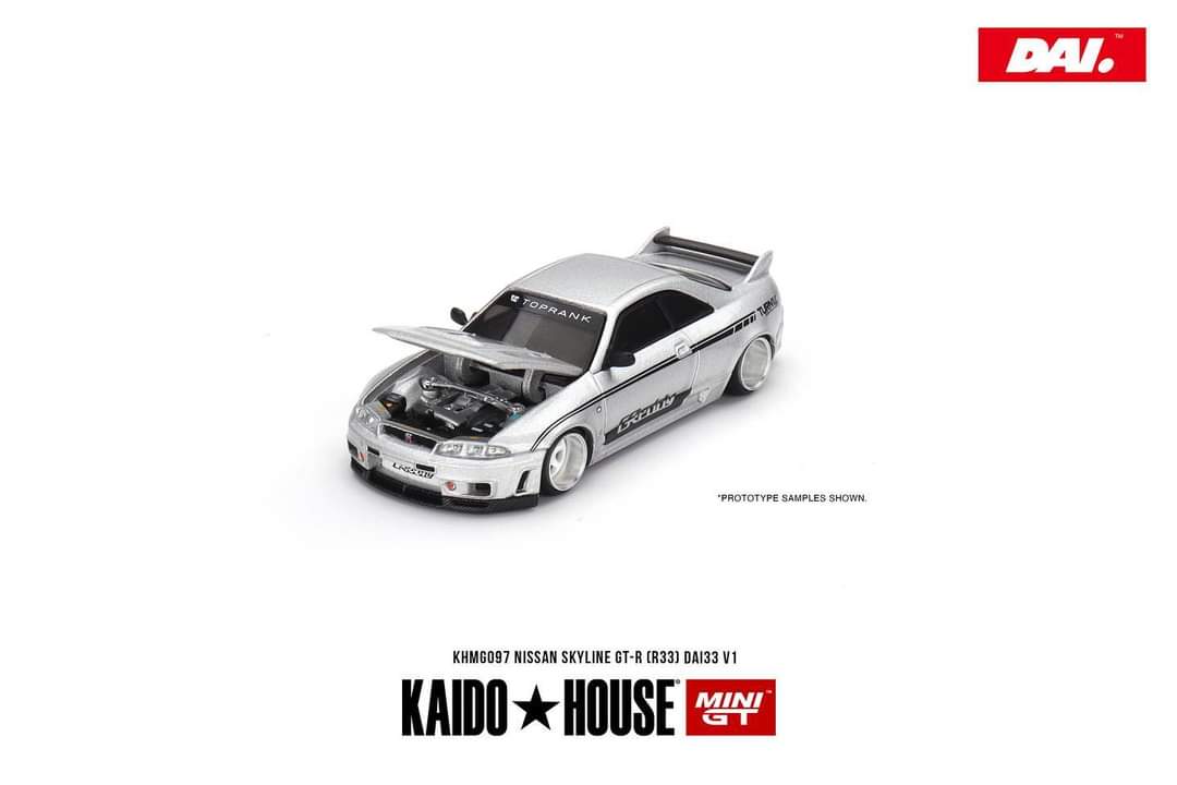 Mini GT x Kaido House Nissan Skyline GT-R (R33) DAI33 V1 in Silver