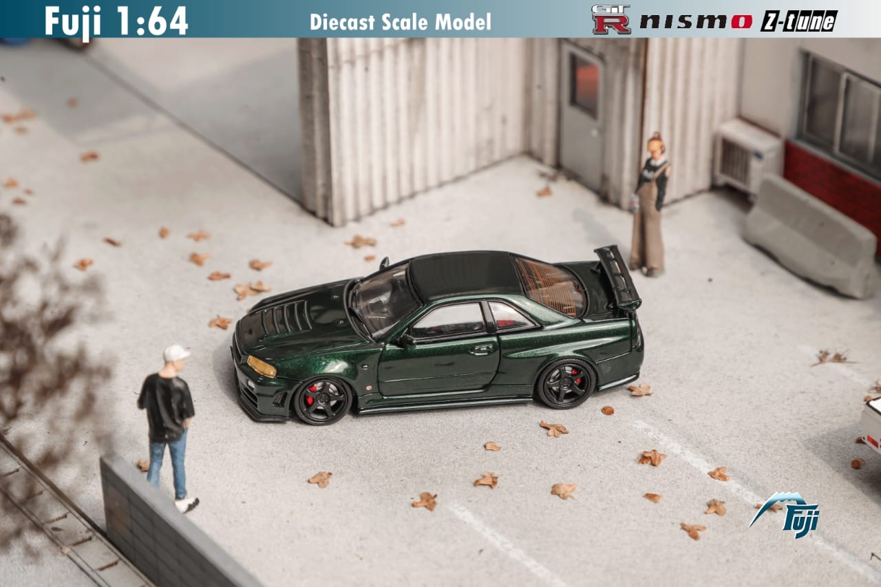 Fuji 1/64 Nissan GT-R (R34) Nismo Z-Tune CRS in Dark Green