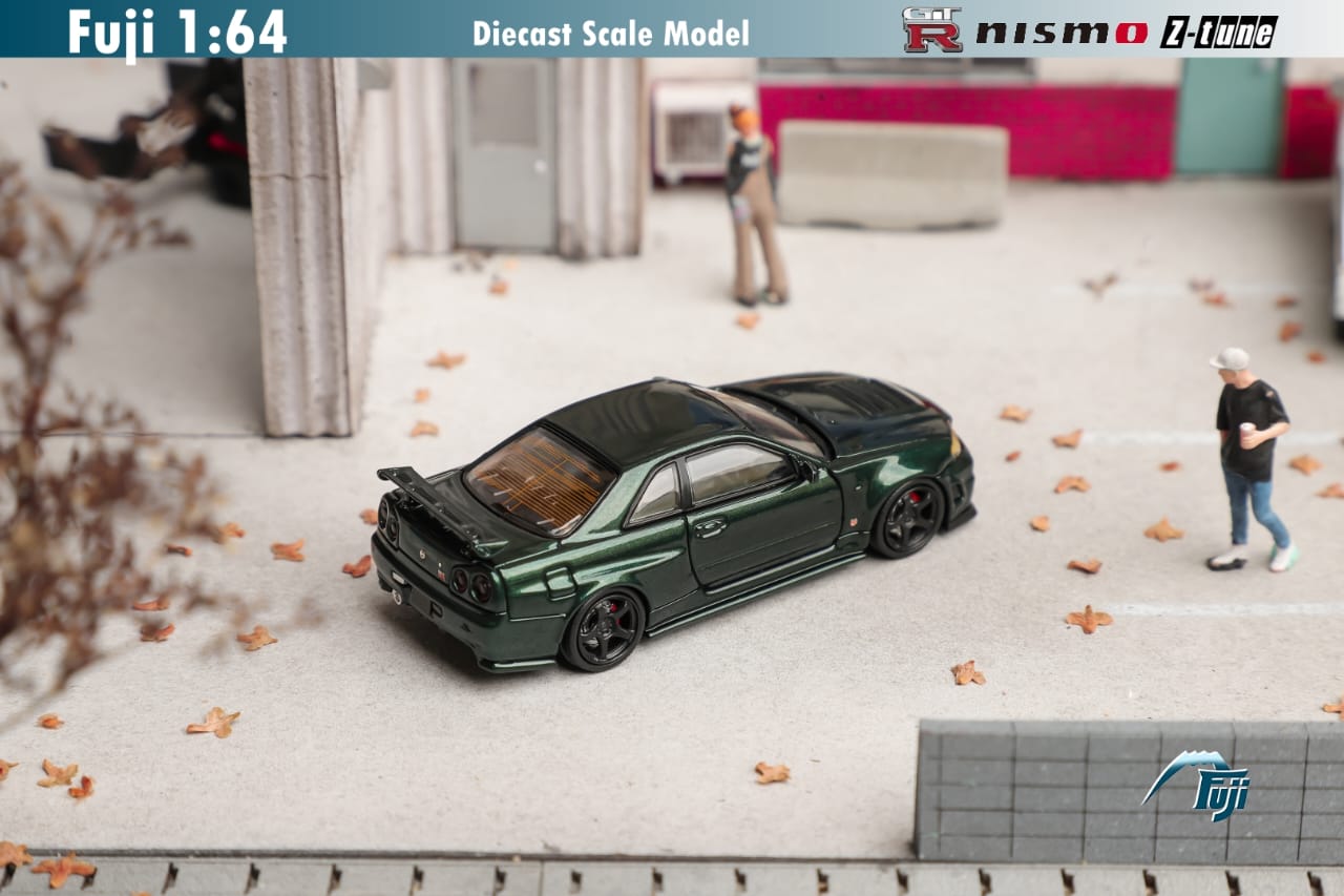 Fuji 1/64 Nissan GT-R (R34) Nismo Z-Tune CRS in Dark Green
