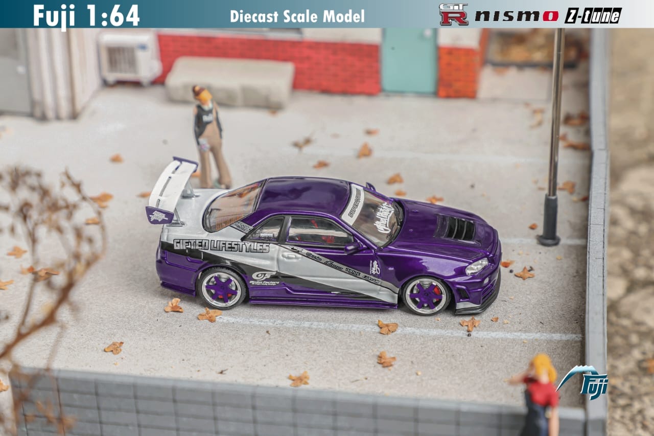 Fuji 1/64 Nissan GT-R (R34) Nismo Z-Tune High Wing "Gifted"