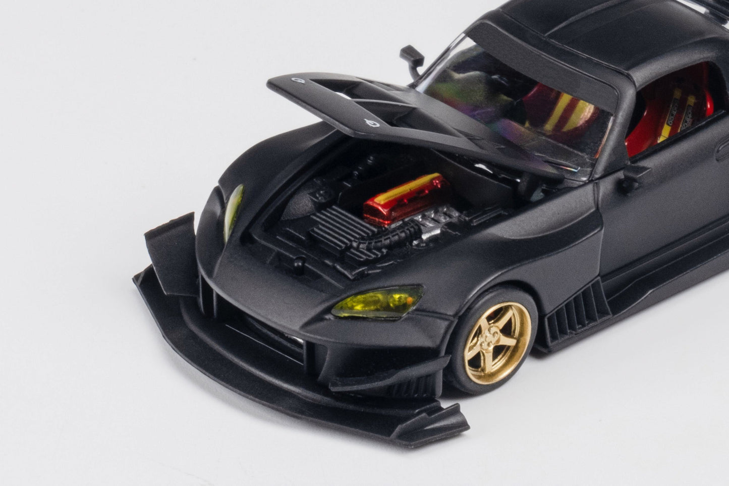Micro Turbo 1/64 J's Racing Honda S2000 Time Attack Race Car in Matte Black