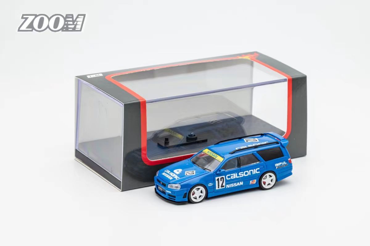 Zoom 1/64 Mine's Nissan Stagea (R34) 260RS Wagon in Calsonic Livery
