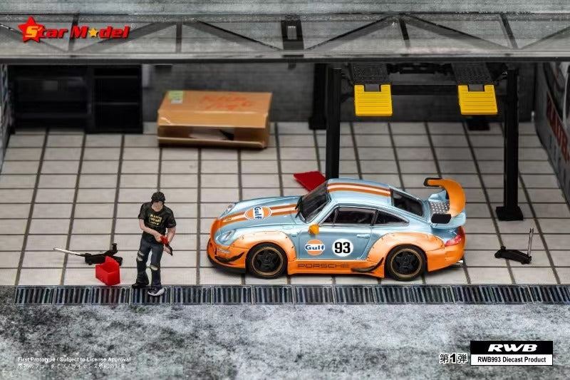 Star Model 1/64 Porsche 911 RWB993 GT Wing in "RLC" Gulf Livery