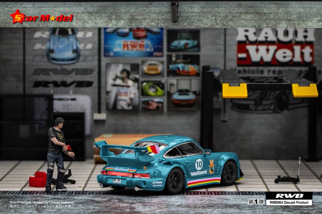 Star Model 1/64 Porsche 911 RWB 964 GT Wing "Green Vaillant"
