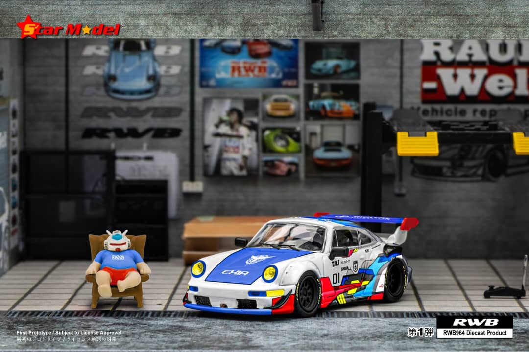Star Model 1/64 Porsche 911 RWB 964 GT Wing "Exia Gundam"