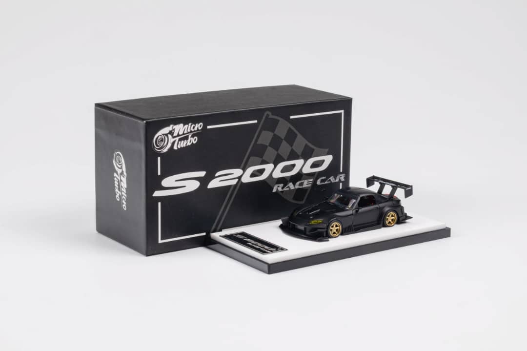 Micro Turbo 1/64 J's Racing Honda S2000 Time Attack Race Car in Matte Black