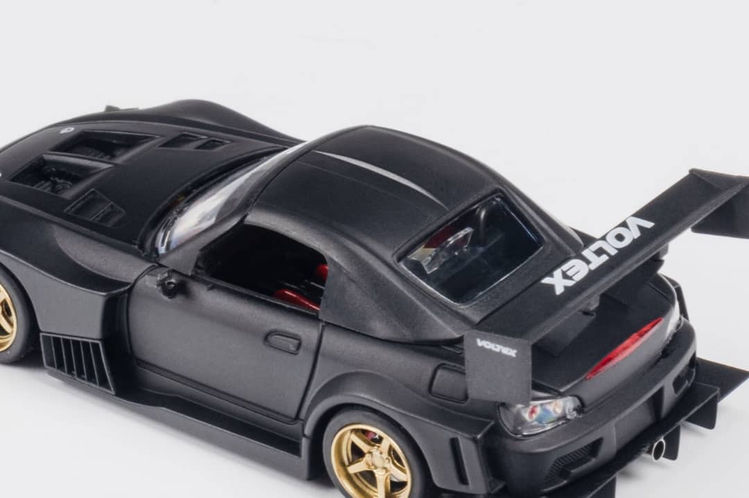 Micro Turbo 1/64 J's Racing Honda S2000 Time Attack Race Car in Matte Black