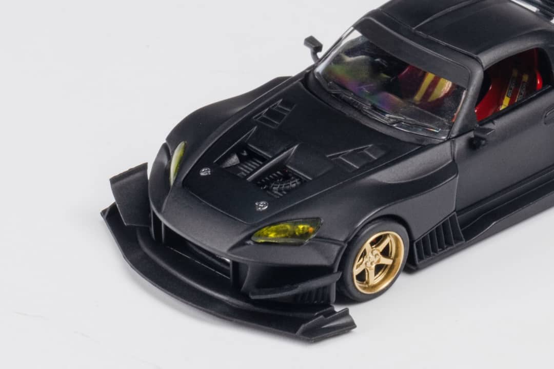 Micro Turbo 1/64 J's Racing Honda S2000 Time Attack Race Car in Matte Black