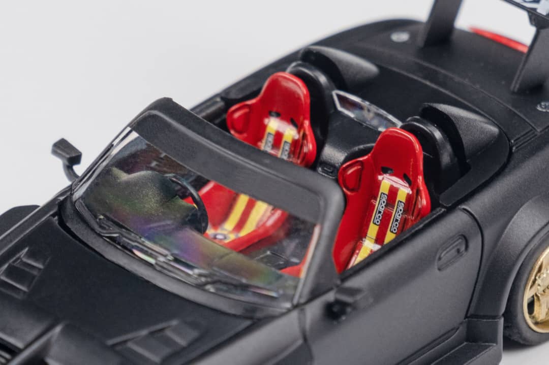 Micro Turbo 1/64 J's Racing Honda S2000 Time Attack Race Car in Matte Black