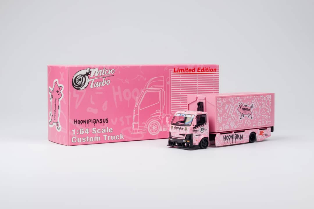Micro Turbo 1/64 Custom Gull Wing Truck in "Hoonipigasus Pink"