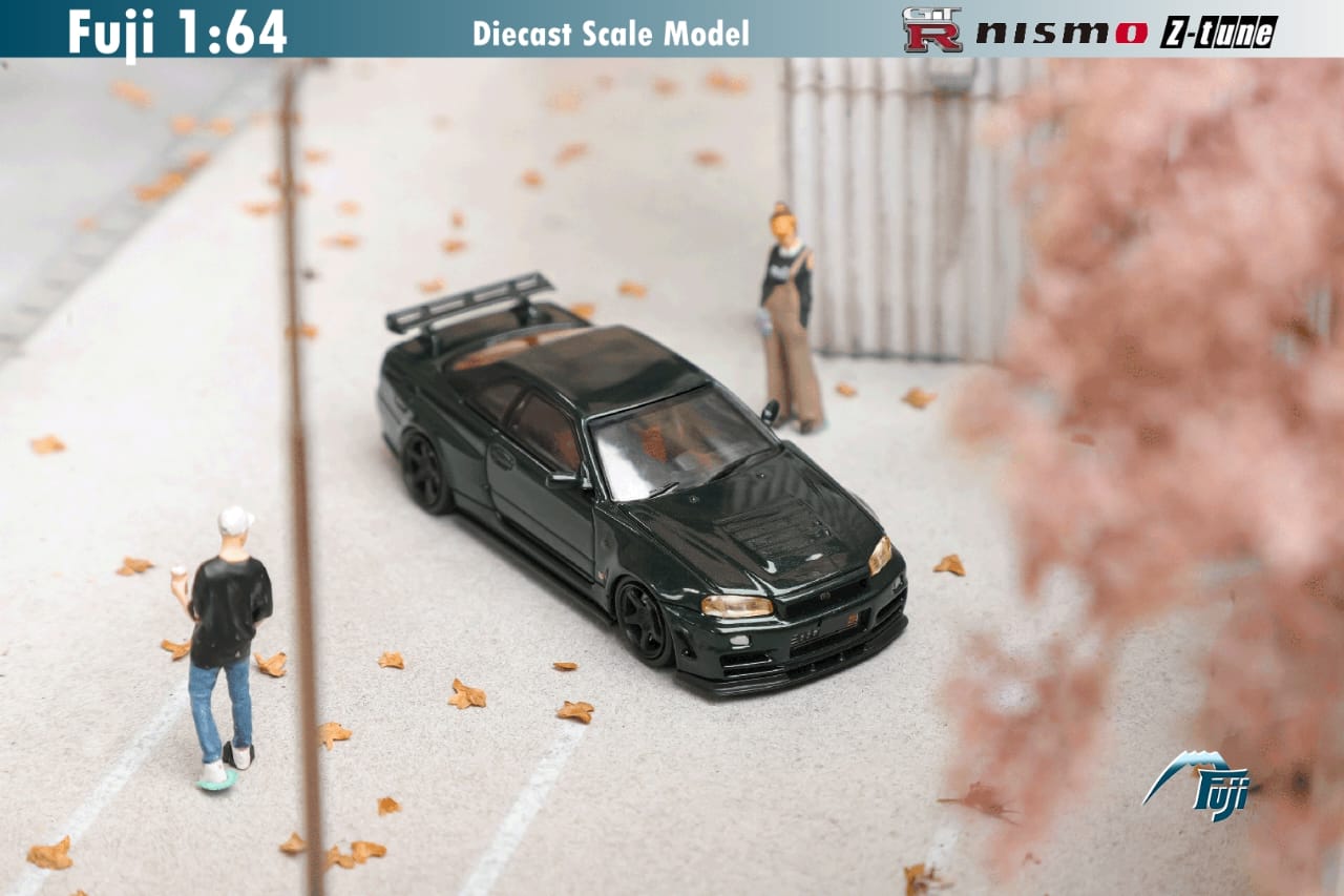 Fuji 1/64 Nissan GT-R (R34) Nismo Z-Tune CRS in Dark Green
