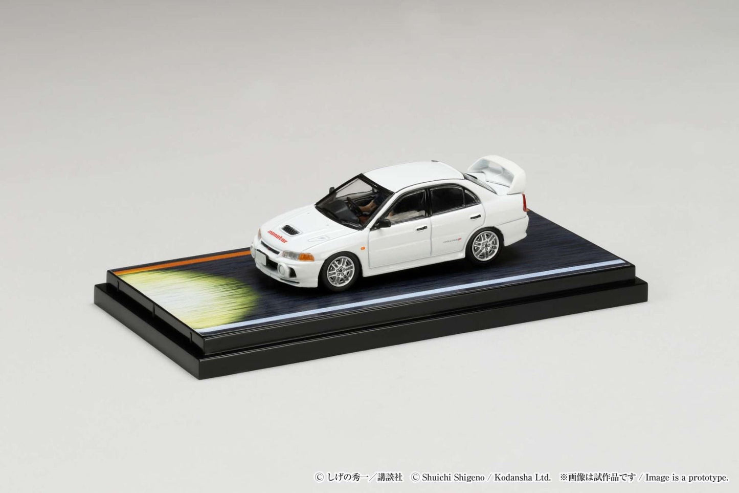 Hobby Japan 1/64 Mitsubishi Lancer RS Evolution Ⅳ - Initial D VS Takumi Fujiwara with Seiji Iwaki Figure