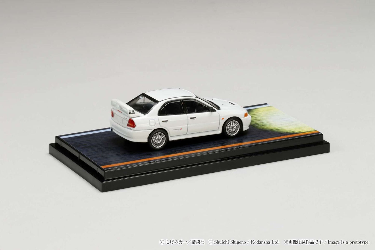 Hobby Japan 1/64 Mitsubishi Lancer RS Evolution Ⅳ - Initial D VS Takumi Fujiwara with Seiji Iwaki Figure