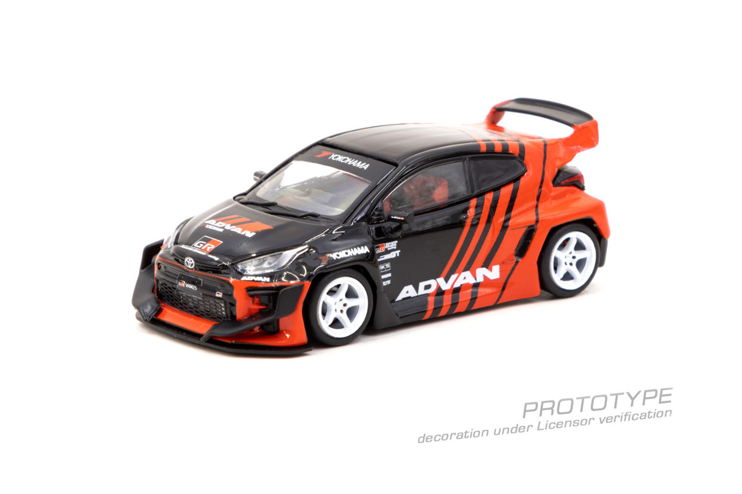 Tarmac Works 1/64 Rocket Bunny Toyota GR Yaris Pandem Wide Body in Advan Livery With Truck Packaging