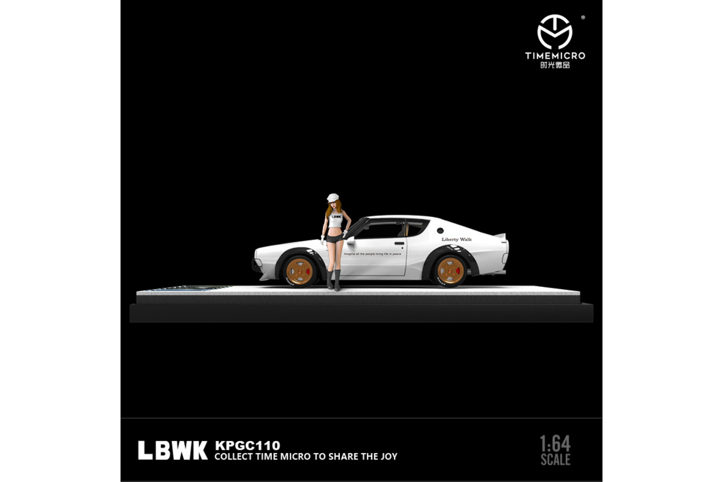 Time Micro 1/64 Nissan Skyline 2000 GT-R LBWK KPGC110 in White