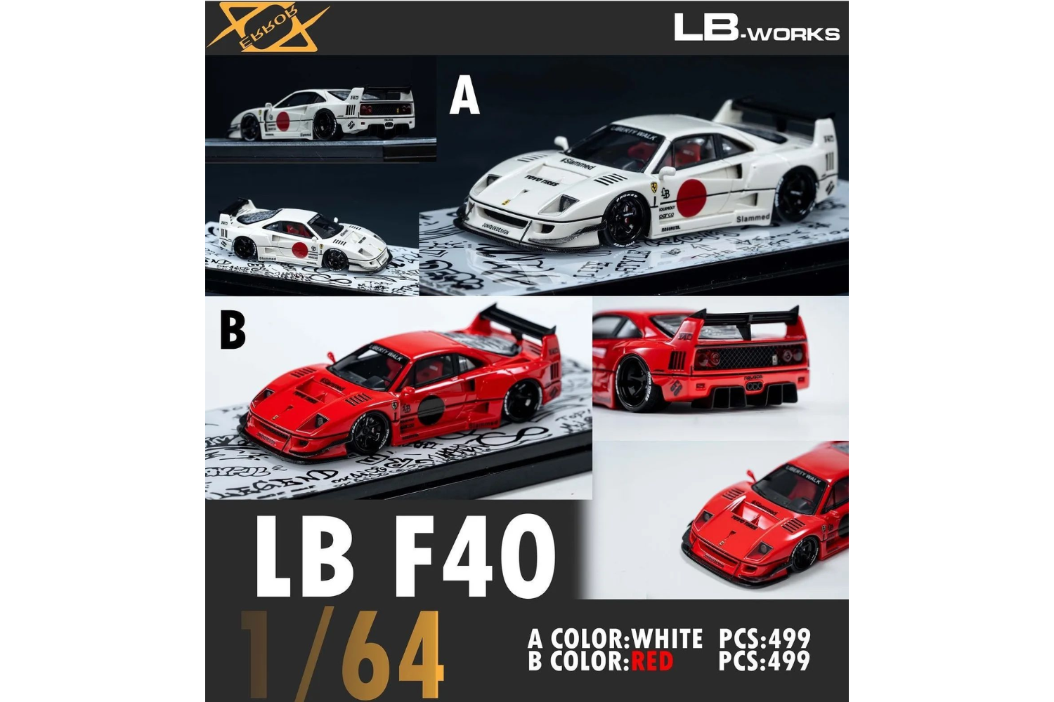 Error 404 1/64 LBWK Ferrari F40 in White