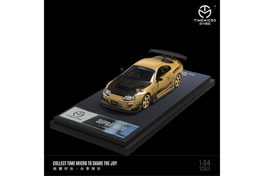 Time Micro 1/64 Toyota Supra (A80) Widebody in Gold "Top Secret Tribute"
