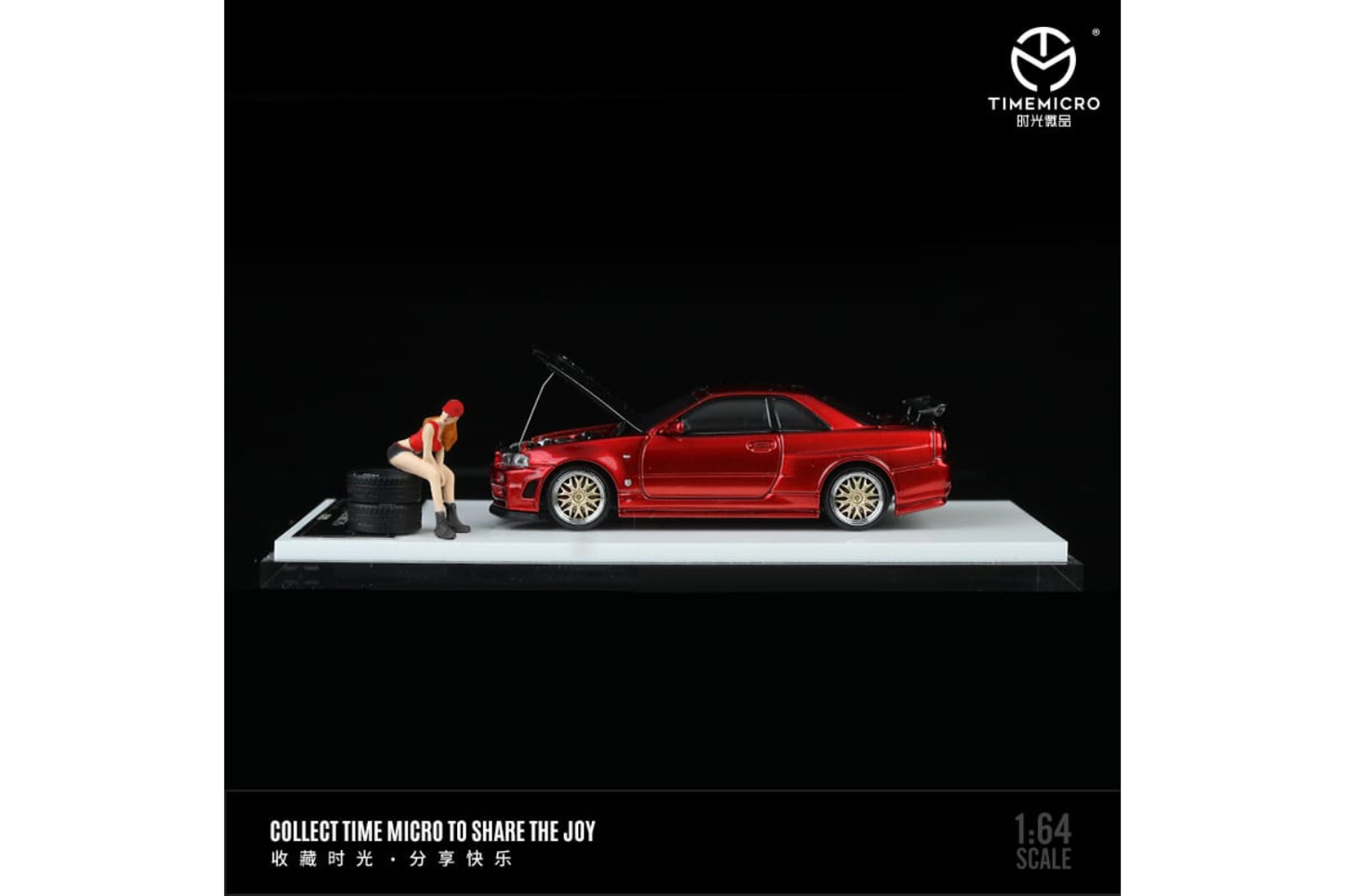 Time Micro 1/64 Nissan Skyline GT-R (R34) Z-Tune In Red