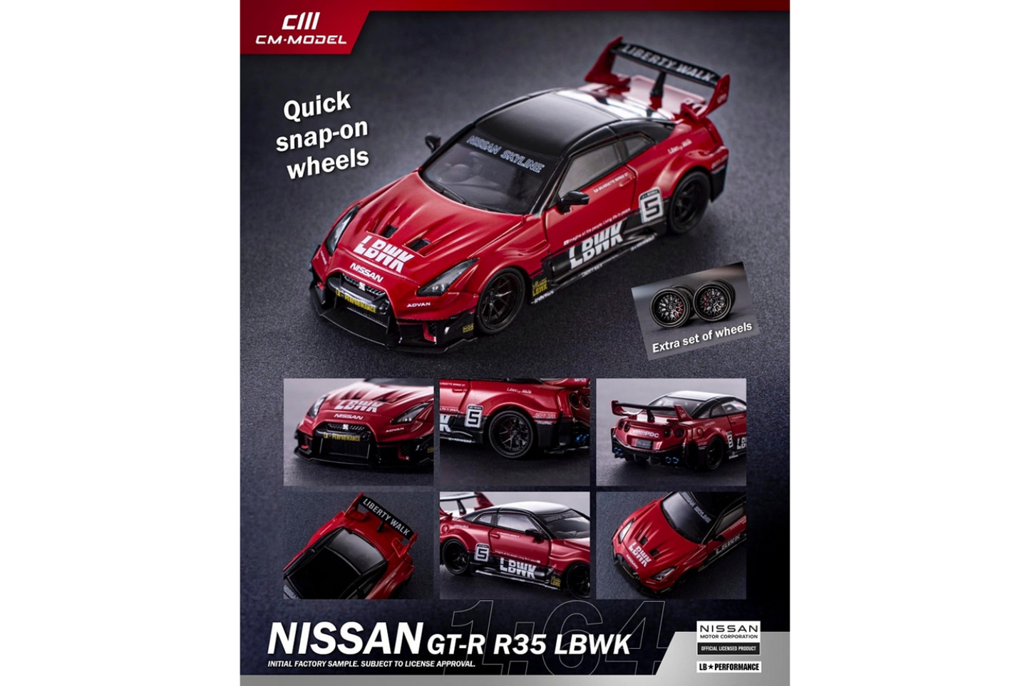 CM Model 1/64 Nissan 35GTRR LBWK Super Silhouette Red #5