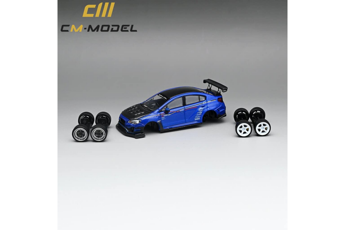 CM Model 1/64 Subaru WRX STI (VAB) Varis Widebody in Blue