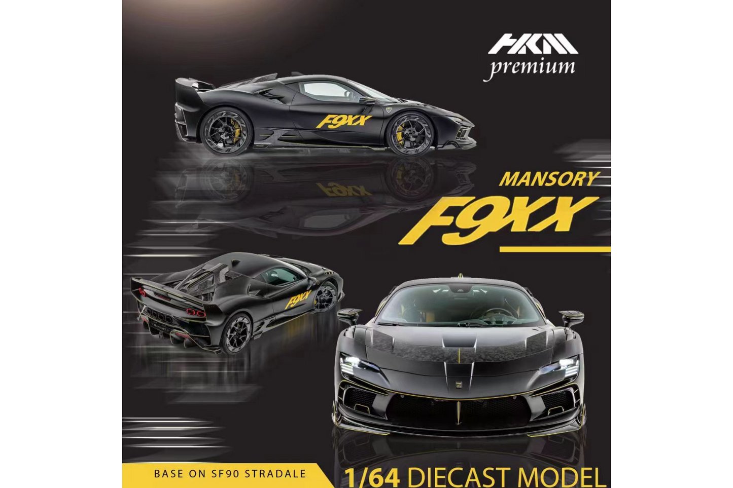 HKM Model 1/64 Mansory F9XX in Black (Based on Ferrari SF90 Stradale)