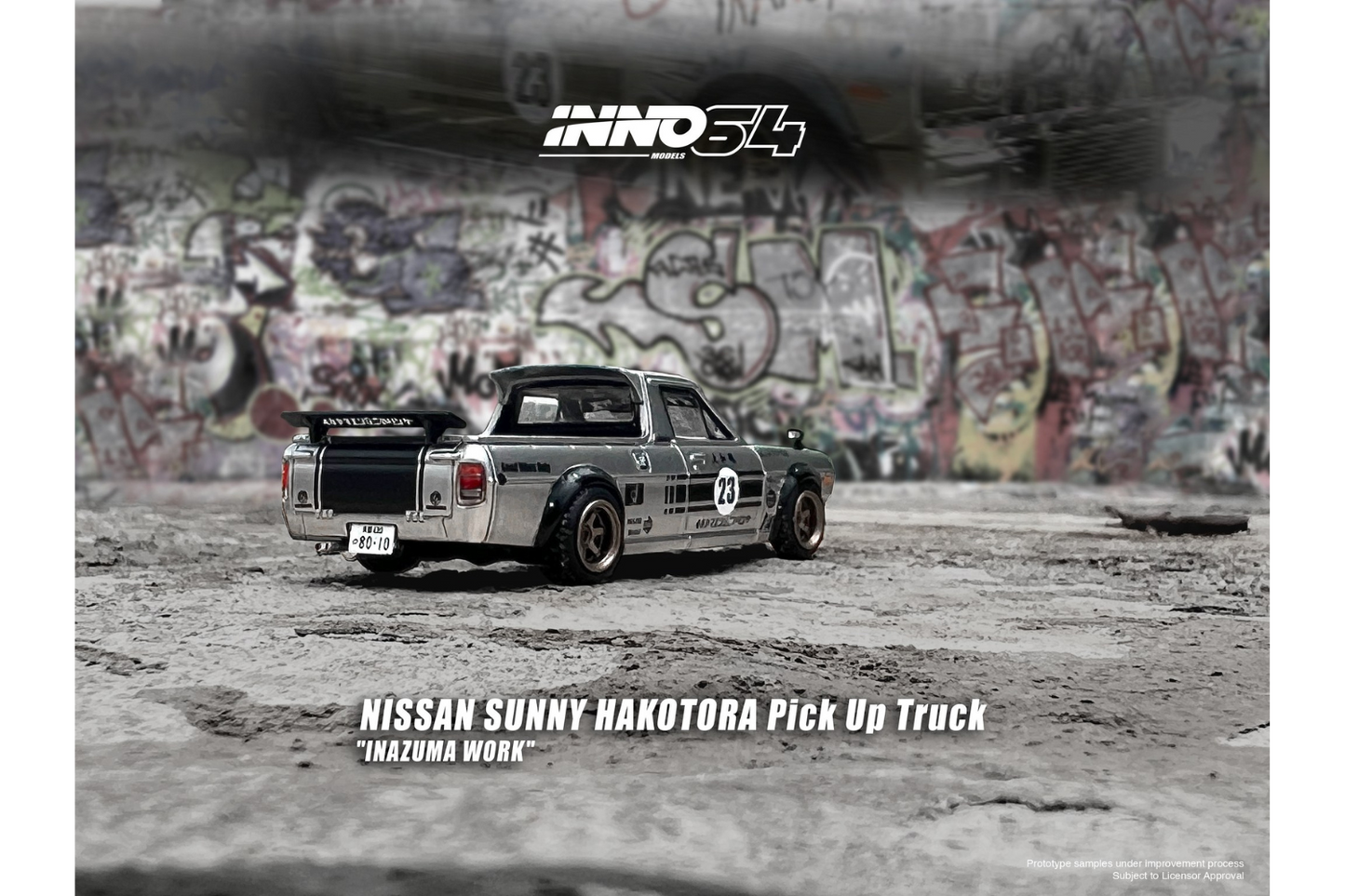 Inno64 Nissan Sunny Hakotora Pickup Truck "Inazuma Work"