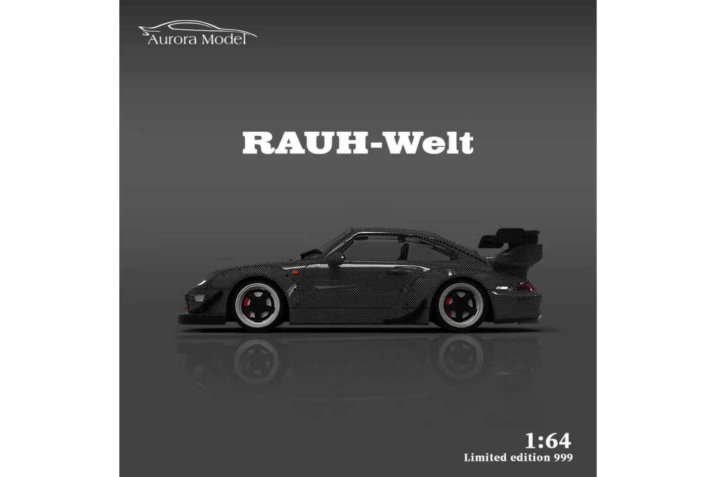Aurora Model 1/64 Porsche 911 RWB 993 in Full Carbon