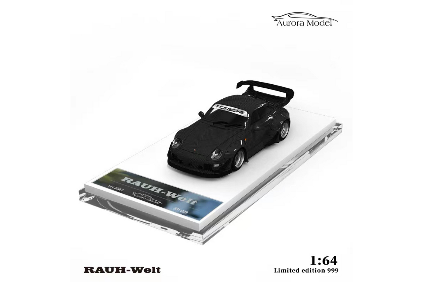 Aurora Model 1/64 Porsche 911 RWB 993 in Full Carbon