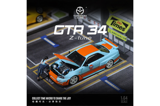 Time Micro 1/64 Nissan Skyline GT-R (R34) Z-Tune in Gulf Livery