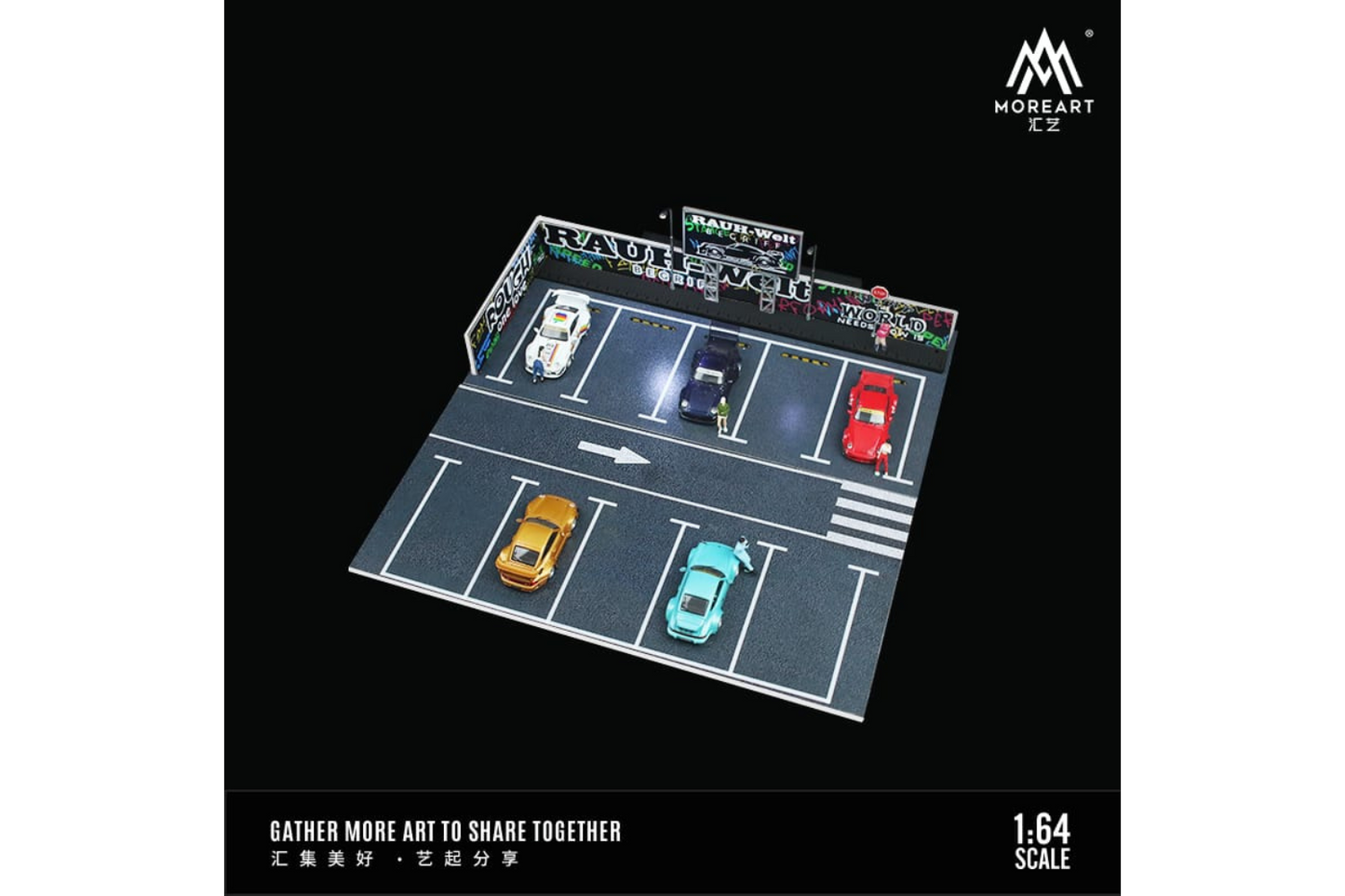 More Art 1/64 Scale Illuminated Parking Lot Scene