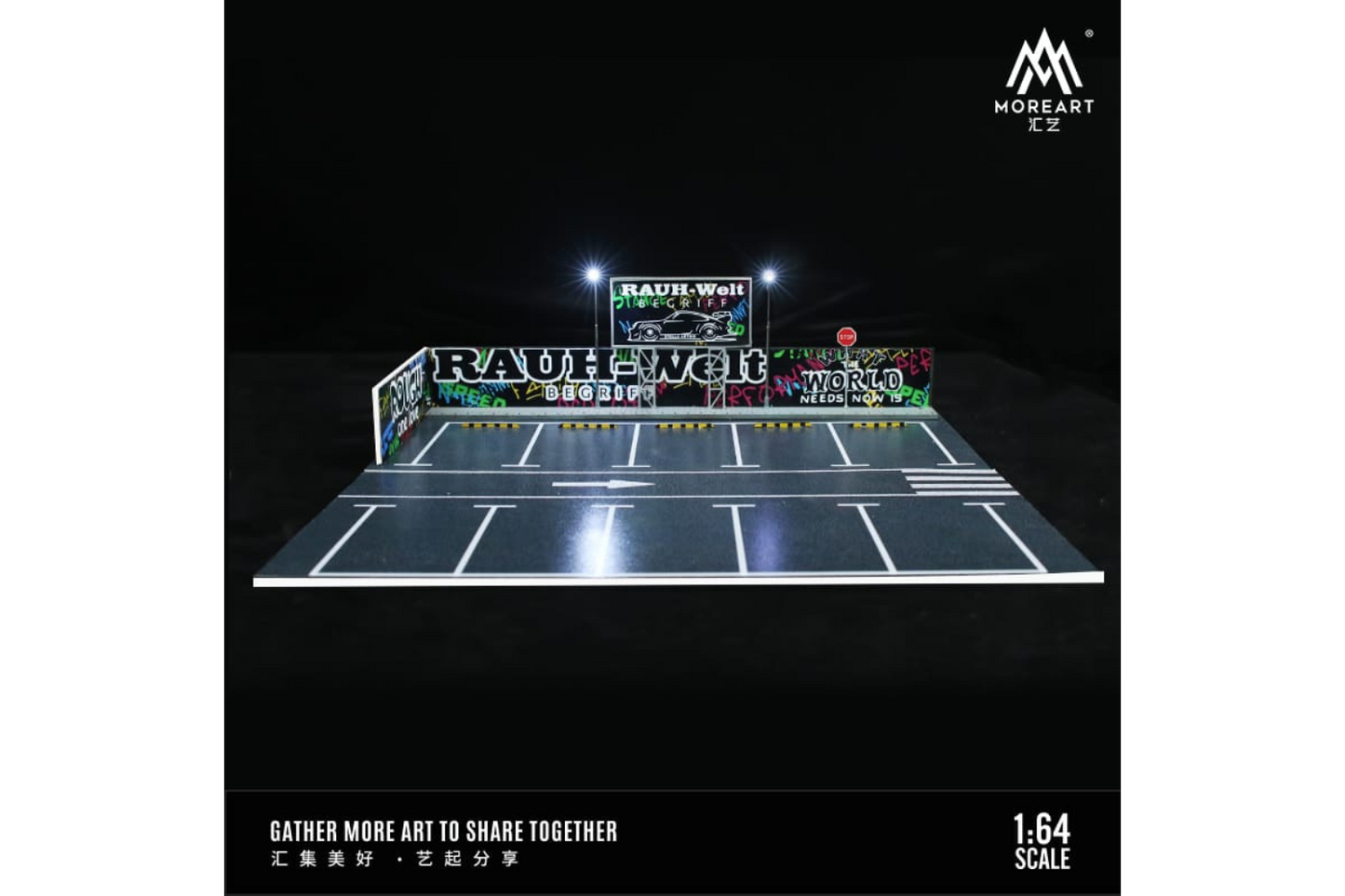 More Art 1/64 Scale Illuminated Parking Lot Scene