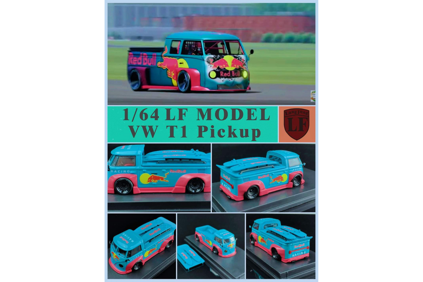 LF Model 1/64 RWB Volkswagen T1 Pickup in Red Bull Livery