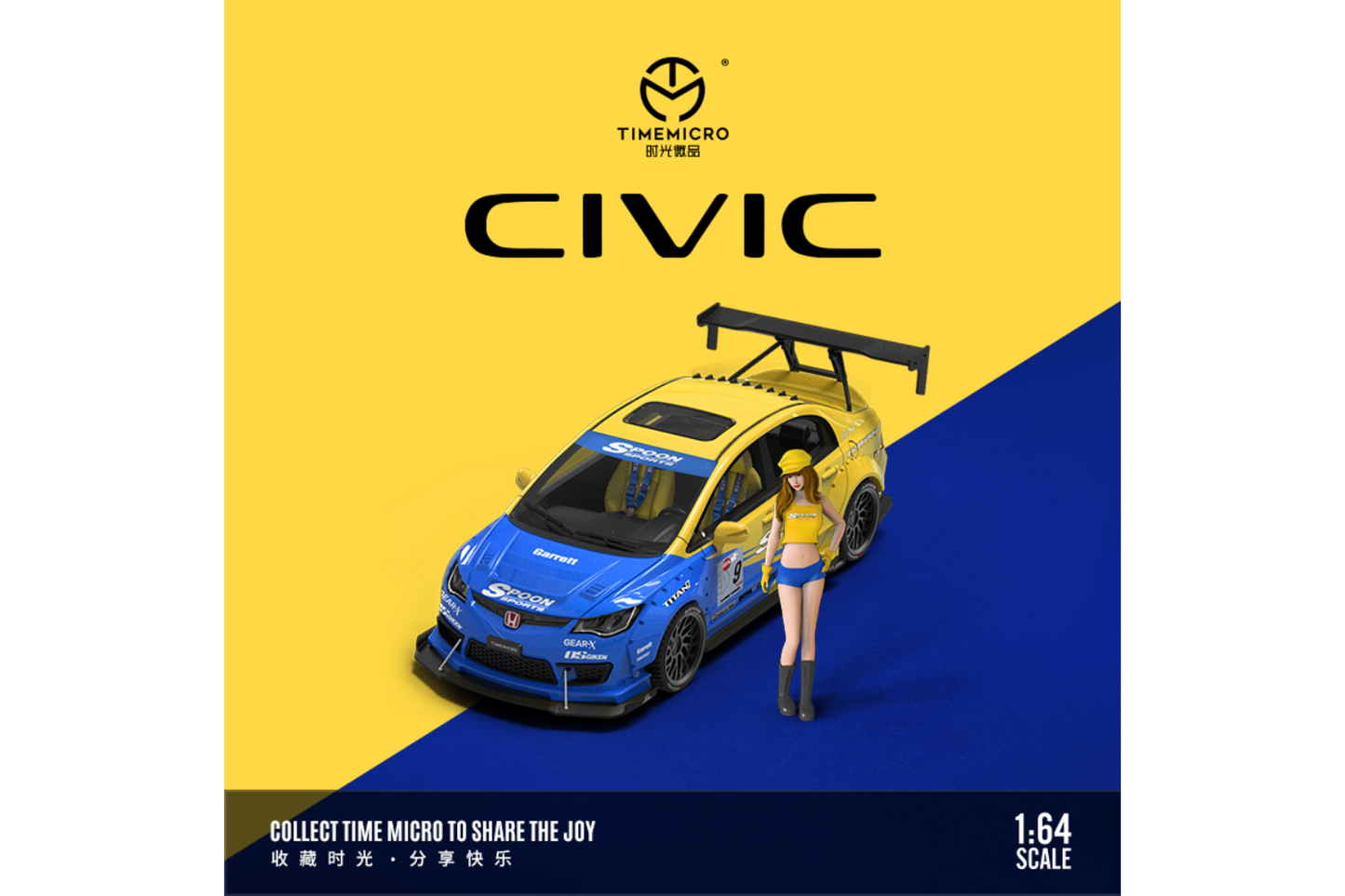 Time Micro 1/64 Honda Civic (FD2) Widebody ′′Spoon Sports′′