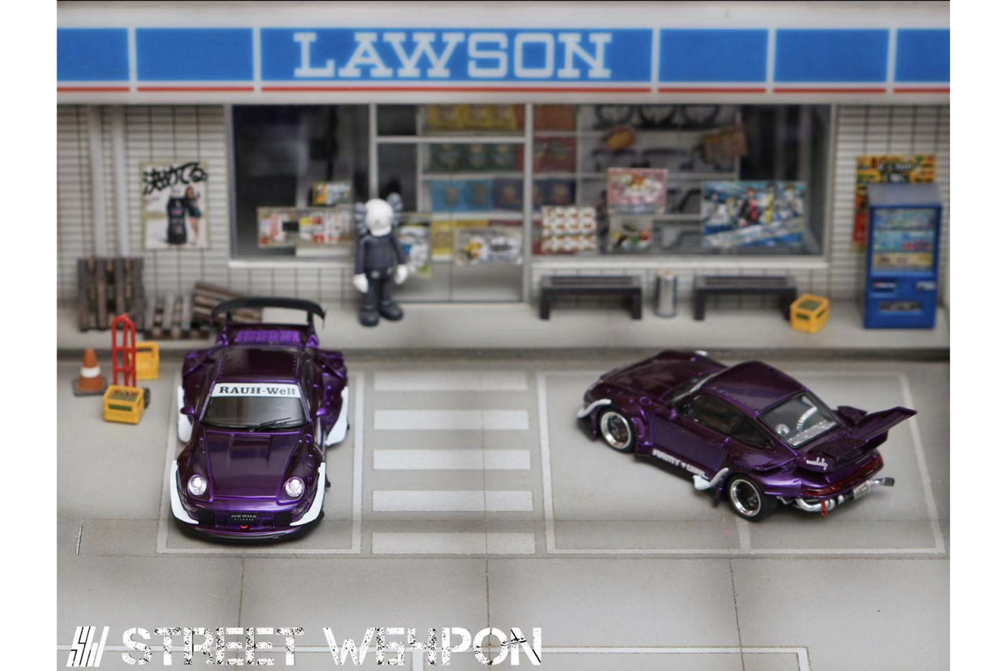 Street Weapon 1/64 Porsche RWB 993 Army Girl in Electric Purple