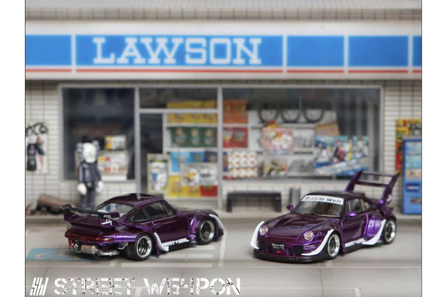 Street Weapon 1/64 Porsche RWB 993 Army Girl in Electric Purple