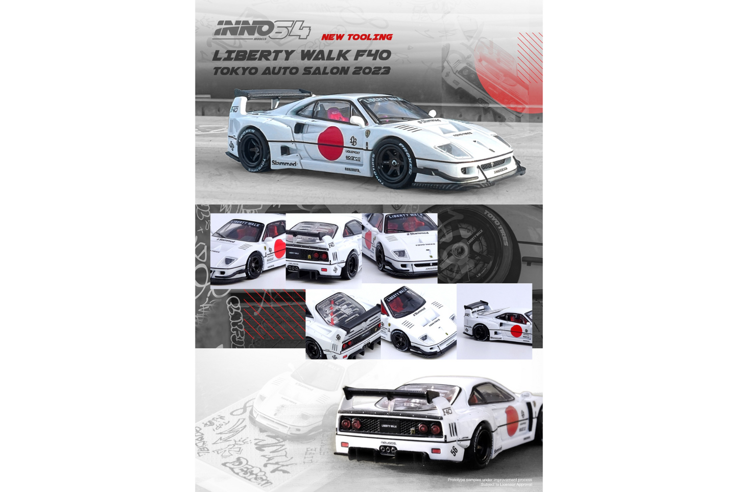 Inno64 LBWK Ferrari F40 Tokyo Auto Salon 2023 Edition in White
